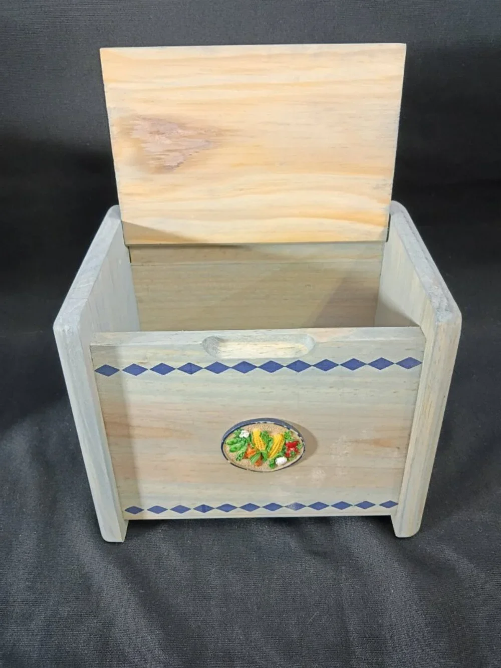 Cottagecore Wooden Recipe Box Country Kitchen